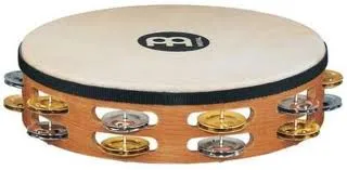 Tambourin Meinl 10" - Peau De Chevre - 2 Rangs - Nickel/Cuivre