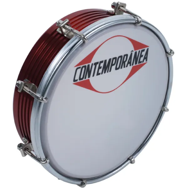 Tamborim Contemporanea Frisado 06" Alu - 8 Tirants - Red