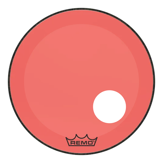 REMO Colortone 20" Powerstroke 3 Bass Red W/Hole