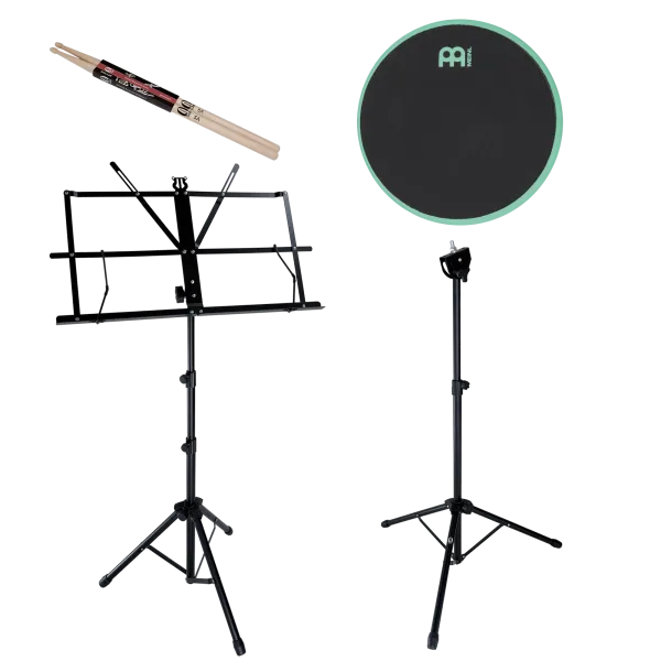 Produit Pack Practice Pad Meinl 06" Marshmallow Sea Foam + Stand + Pupitre + Baguettes 5A Image