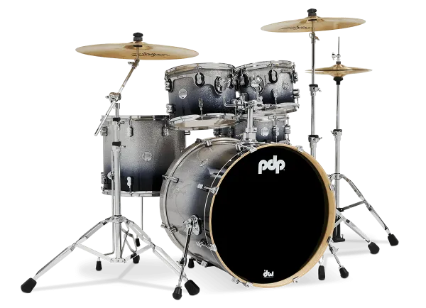 PDP Concept Maple Batterie 22"/5pcs Silver/Black Fade Lacquer