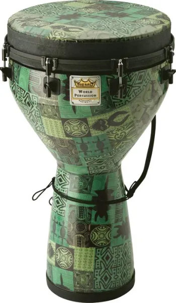 Djembe Remo 14" Accordable - Green Kintekloth