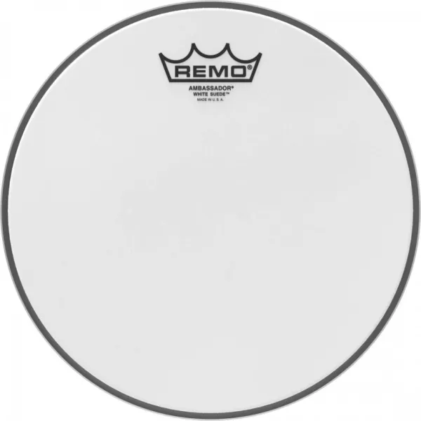 REMO White Suede 10" Ambassador