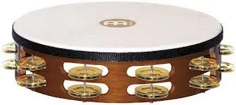 Tambourin Meinl Bois - Peau De Chevre - 2 Rangs - Laiton - Brown