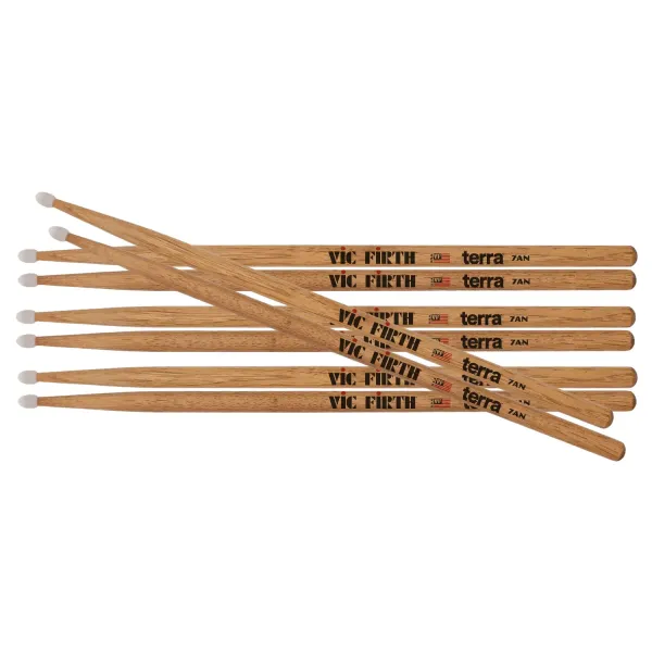 VIC FIRTH P7ATN4PK Pack Baguettes 7A Terra Nylon 4 Paires