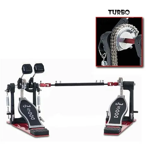 DW CP5002TDL3 Pedale Grosse Caisse Double 5000 Turbo Gaucher W/Housse