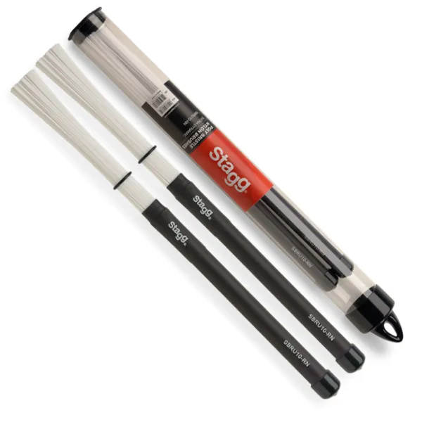 STAGG SBRU10RN Balais Nylon Manche Caoutchouc