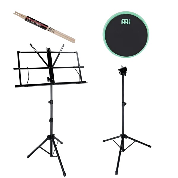 Produit Pack Practice Pad Meinl 04" Marshmallow Sea Foam + Stand + Pupitre + Baguettes 5A Image