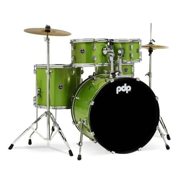PDP Center Stage Batterie 22"/5pcs Electric Green Sparkle