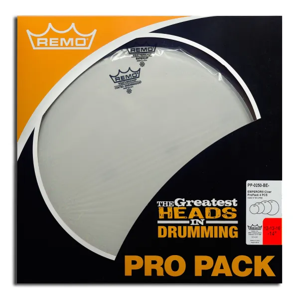 REMO Pack Emperor 12"/13"/16" Clear + Ambassador 14" Coated