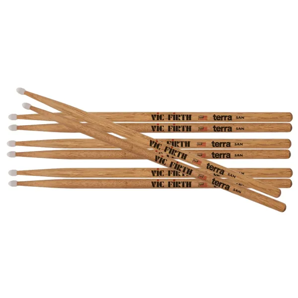 VIC FIRTH P5ATN4PK Pack Baguettes 5A Terra Nylon 4 Paires