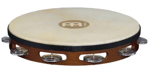 Tambourin Meinl Bois - Peau De Chevre - 1 Rang - Acier - Brown