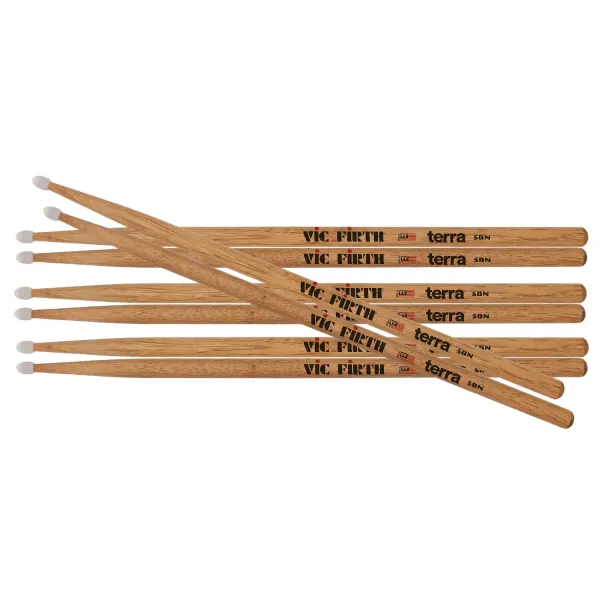 VIC FIRTH P5BTN4PK Pack Baguettes 5B Terra Nylon 4 Paires