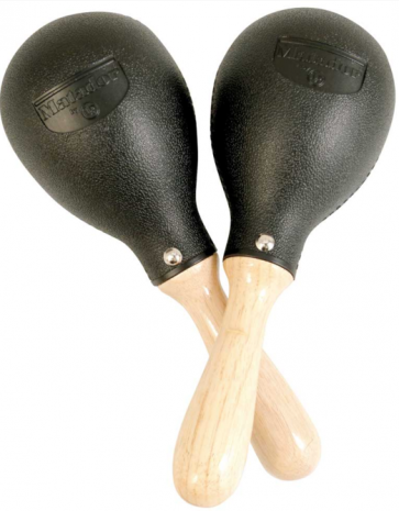 LPM 283 MARACAS MATADOR PLASTIQUE NOIR MANCHE BOIS 