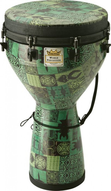 DJEMBE REMO 14 ACCORDABLE - GREEN KINTEKLOTH