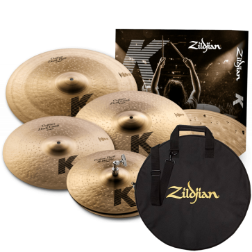 PACK ZILDJIAN K CUSTOM DARK (H14/C16/C18/R20) + Housse Zildjian ZCB Offerte