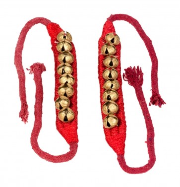 AFROTON AS736 Paire Bracelets Grelots en Velours - Simple Rangée