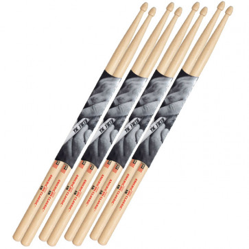 PACK 4 PAIRES - VIC FIRTH 5B AMERICAN CLASSIC HICKORY