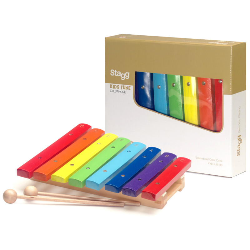 STAGG XYLOJ8RB XYLOPHONE 8 LAMES COULEUR