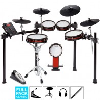Pack Turbo Mesh Kit d’Alesis Drums – Ensemble de batterie électronique 7  pièces en peau maillée et Drum Kit comprenant siège, casque et baguettes