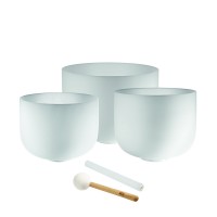 MEINL SONIC ENERGY CSBSETAFD Set Bols Chantants White-Frosted Crystal - A4, F4, D4, 432 Hz