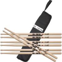 VIC FIRTH Pack Baguettes FS5B Freestyle - 4 Paires + Housse Baguettes VXSB00301