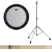 REMO Pack Pad d'Entrainements RT-0008-SN Silentstroke + STAGG Pied Pad + BAGUETTERIE 5A