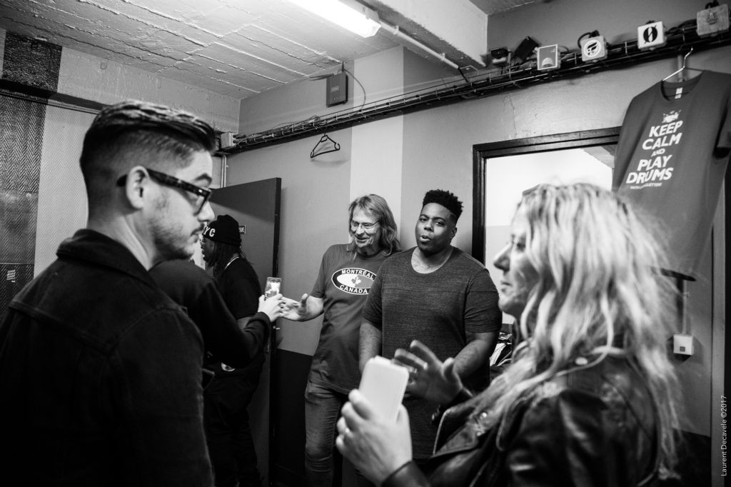 Joe Clegg avec Tina Clark l'artist relation Zildjain USA