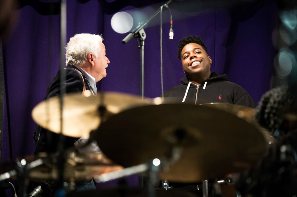 Yves Tièche Directeur marketing Zildjian Pour l'Europe avec Aaron Spears