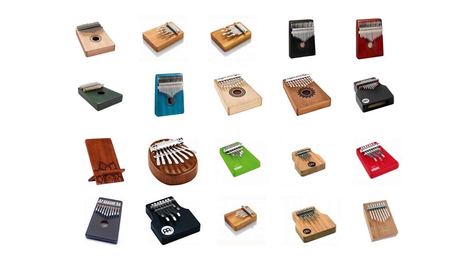 Photo de kalimbas de différentes marques